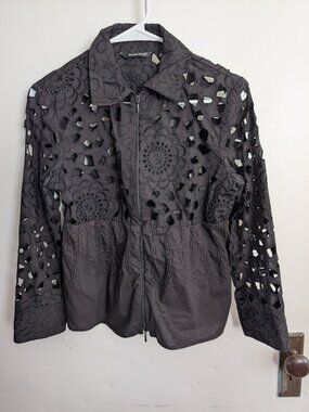 Samuel Dong black floral shirt